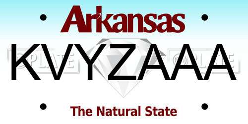 KVYZAAA Arkansas License Plate