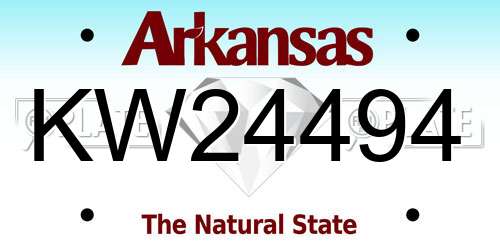 KW24494 Arkansas License Plate