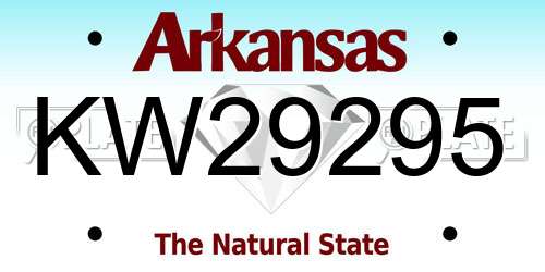 KW29295 Arkansas License Plate
