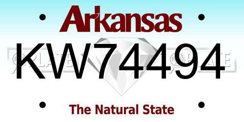 KW74494 Arkansas License Plate