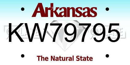 KW79795 Arkansas License Plate