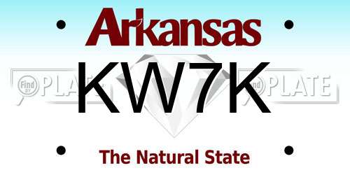 KW7K Arkansas License Plate