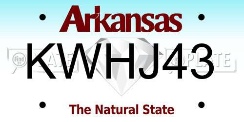 KWHJ43 Arkansas License Plate