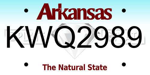 KWQ2989 Arkansas License Plate