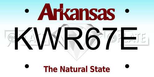 KWR67E Arkansas License Plate