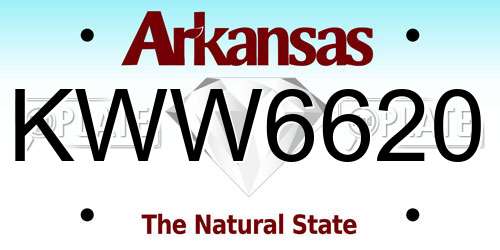 KWW6620 Arkansas License Plate