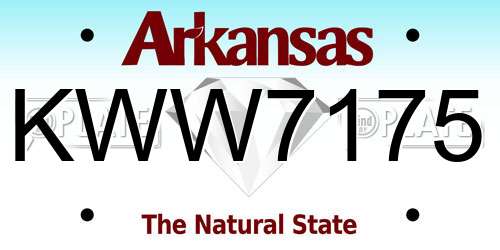 KWW7175 Arkansas License Plate