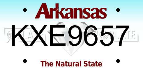 KXE9657 Arkansas License Plate