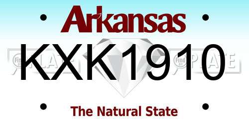 KXK1910 Arkansas License Plate