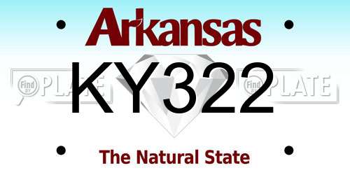 KY322 Arkansas License Plate