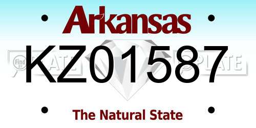 KZ01587 Arkansas License Plate