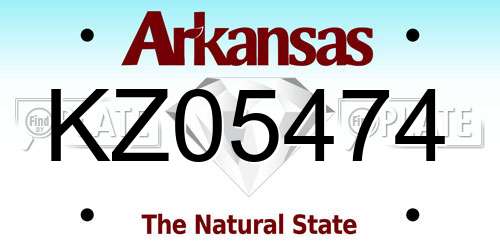 KZ05474 Arkansas License Plate