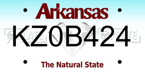KZ0B424 Arkansas License Plate