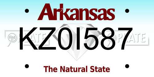KZ0I587 Arkansas License Plate