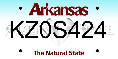 KZ0S424 Arkansas License Plate