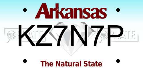 KZ7N7P Arkansas License Plate