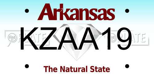 KZAA19 Arkansas License Plate