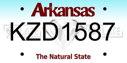 KZD1587 Arkansas License Plate
