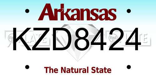 KZD8424 Arkansas License Plate