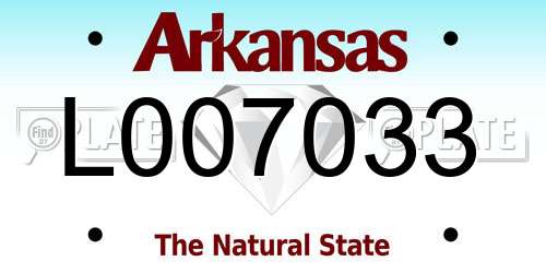 L007033 Arkansas License Plate