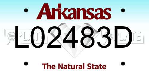L02483D Arkansas License Plate