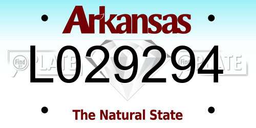 L029294 Arkansas License Plate