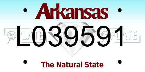 L039591 Arkansas License Plate
