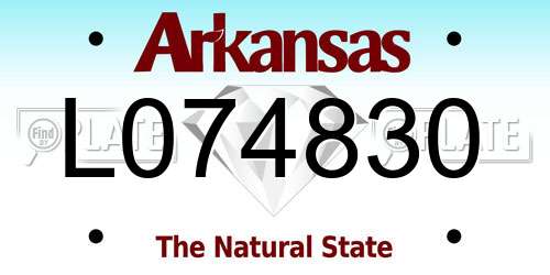 L074830 Arkansas License Plate