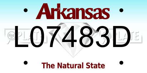 L07483D Arkansas License Plate