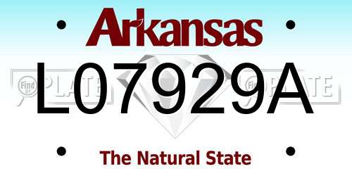 L07929A Arkansas License Plate