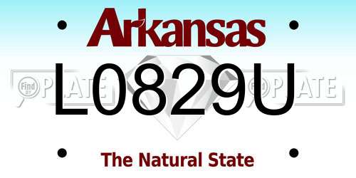 L0829U Arkansas License Plate