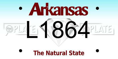 L1864 Arkansas License Plate