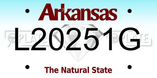 L20251G Arkansas License Plate