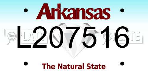 L207516 Arkansas License Plate