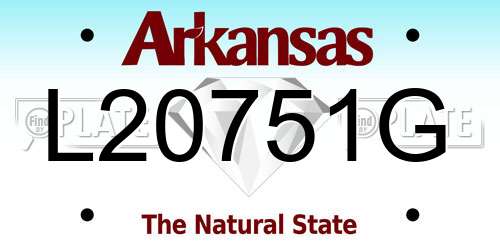 L20751G Arkansas License Plate
