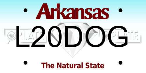 L20DOG Arkansas License Plate