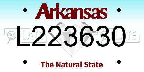 L223630 Arkansas License Plate