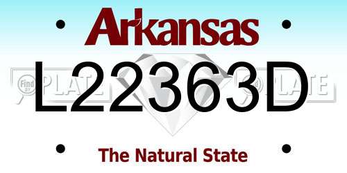 L22363D Arkansas License Plate
