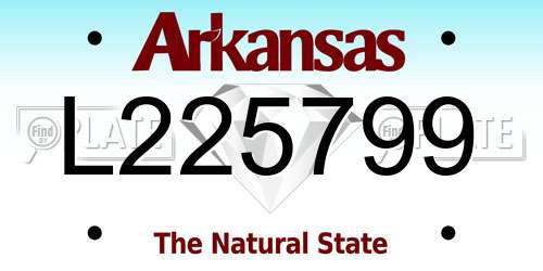 L225799 Arkansas License Plate