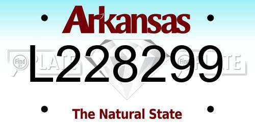 L228299 Arkansas License Plate