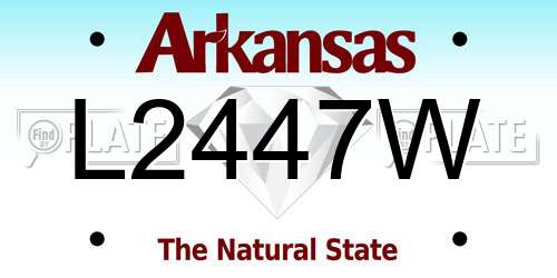 L2447W Arkansas License Plate