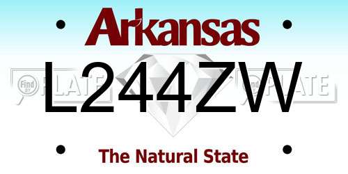 L244ZW Arkansas License Plate