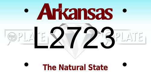 L2723 Arkansas License Plate