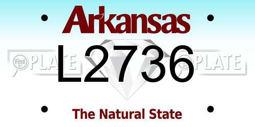 L2736 Arkansas License Plate