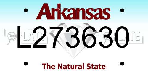 L273630 Arkansas License Plate
