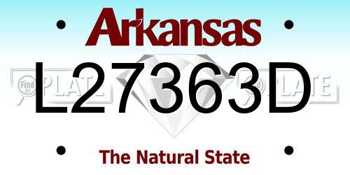 L27363D Arkansas License Plate