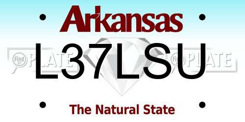 L37LSU Arkansas License Plate