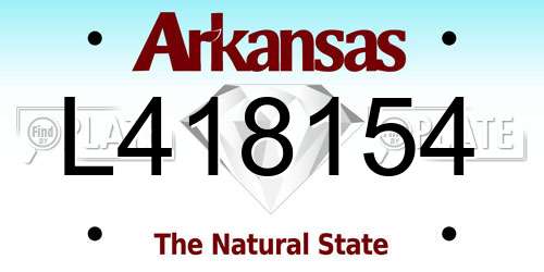 L418154 Arkansas License Plate