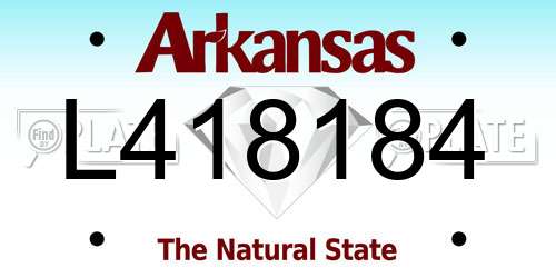 L418184 Arkansas License Plate