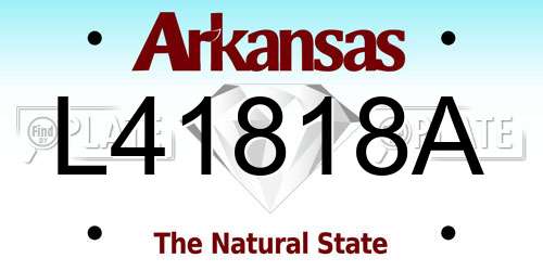 L41818A Arkansas License Plate